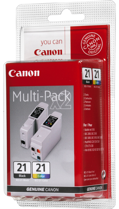 Canon BCI-21 Cartuse Cerneala Negru + Color (0954A003AA/0955A003AA) - 9ml + (3 x 5ml)&nbsp;big picture