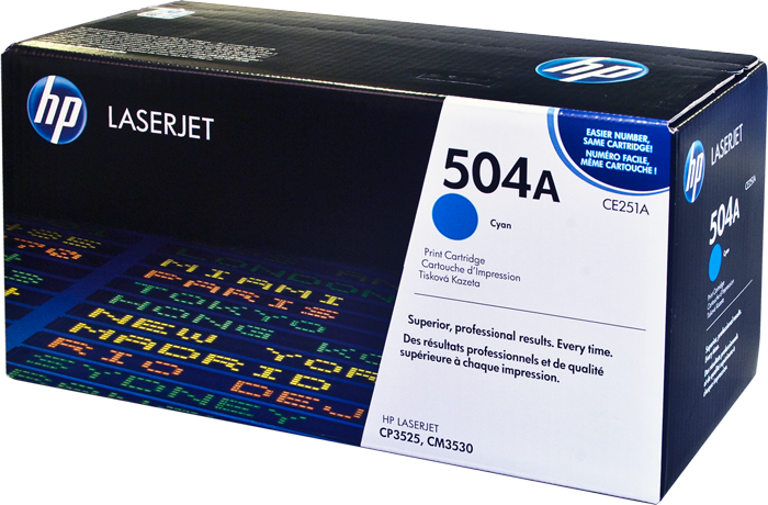 HP 504A Cyan LaserJet Toner Cartridge (CE251A) )