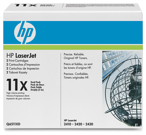 HP 11A Cartus Toner Negru (pachet dublu) (Q6511XD) pentru HP LaserJet 2410, 2420, 2430 Printer Series&nbsp;big picture
