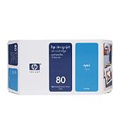 HP 80 Cyan Ink Cartridge (C4872A) - 175ml&nbsp;small picture similar products
